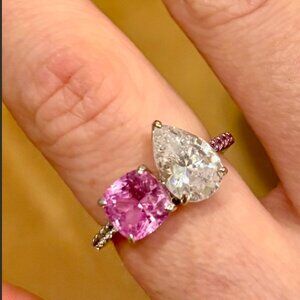 Lafonn Fancy Lab-Grown Sapphire Toi et Moi Ring